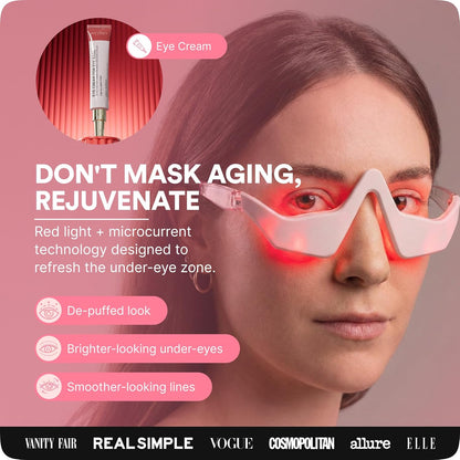 BOTANIQUE PARIS® RevitalEyes Under Eye Red Light Therapy [WITH ANTI EYE BAG CREAM] - Light Therapy Device Bundle for Under Eye Bags, Puffiness & Fine Lines - Skincare Tool for all Skin Types